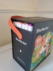 Shuttle Art 101 Colors Alcohol Markers, 101 Colors Dual Tip Art Marker Set