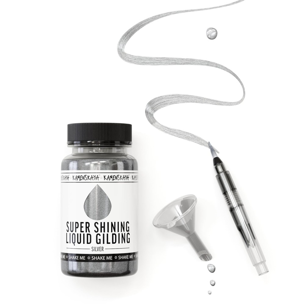 Fast Drying Liquid Silver Leaf Paint – Alcohol Based, 3.38 fl oz for Crafting
