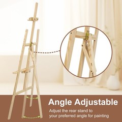 JEAWIWI 1Pcs Wooden Easel for Painting-Adjustable 42 inches, wood color