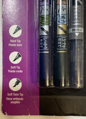 2 – Tombow 62039 Fudenosuke Brush Pens, 3-Pack. Soft, Hard, and Twin Tip Markers