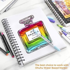 Ohuhu Marker Pads Art Sketchbook, 10″x7.6″ 120 LB Heavyweight Papers 124 Pages