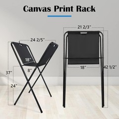Sturdy Metal Canvas Print Rack for Art Displays – Holds 24″ x 30″ Artworks