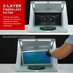 Master Airbrush Portable Hobby Paint Spray Booth Kit, Dual Exhaust Fans, Lights