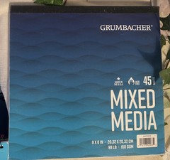 Grumbacher 8X8 Mixed Media Paper Pad 98 Lb 160 Gsm 45 Sheets Tape Bound New