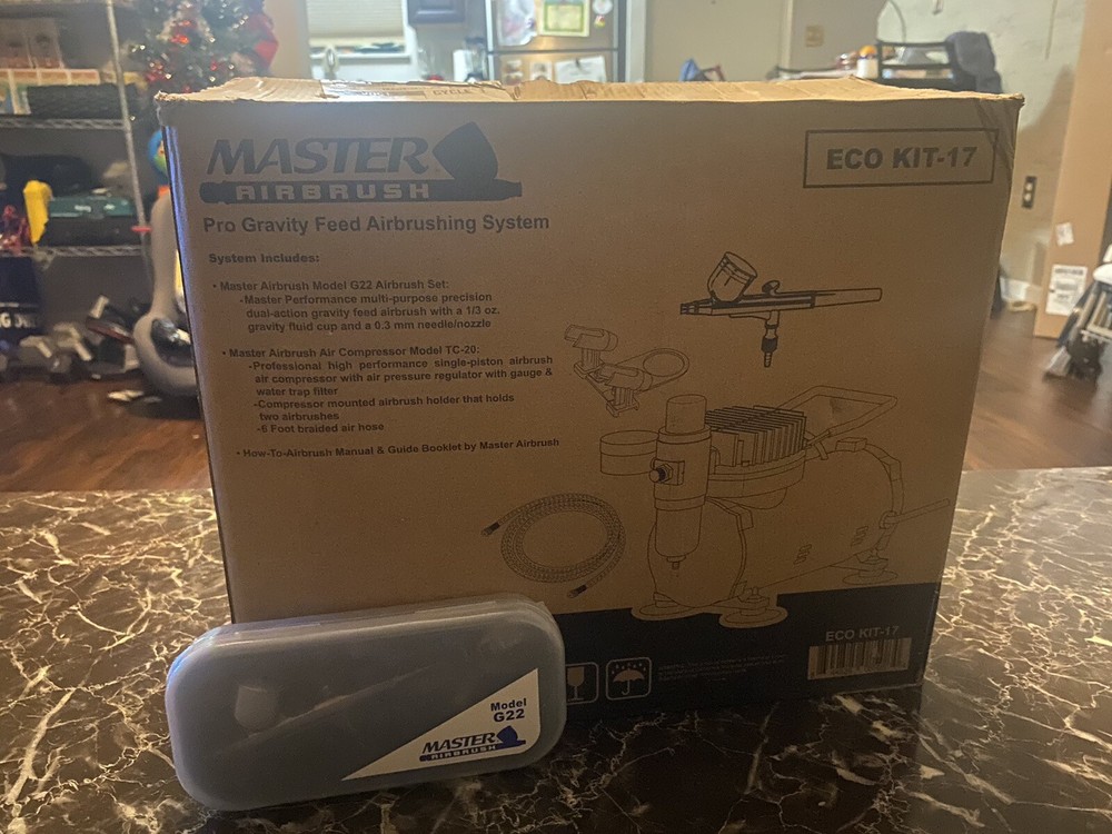 Master Airbrush Eco Kit-17 With A Spare G22 Model Airbrush