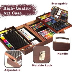 KINSPORY 168-Pack Art Supplies, Deluxe Wooden Set Crafts Large, Beige