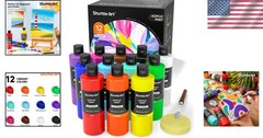 Rich Pigments 12-Color Acrylic Paint – 250ml Bottles for All Crafting Surfaces