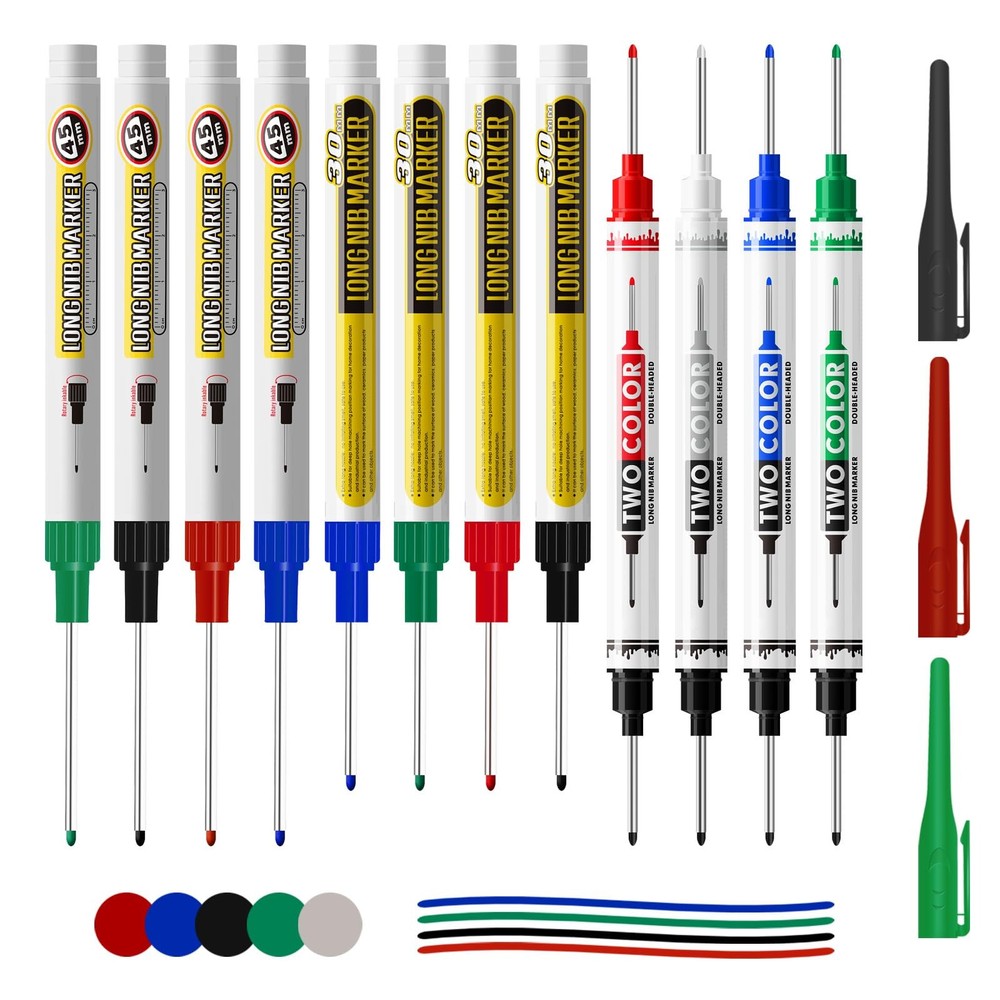12 Pcs Multi-Purpose 12 Count (Pack of 1), Black, White, Red, Green, Blue