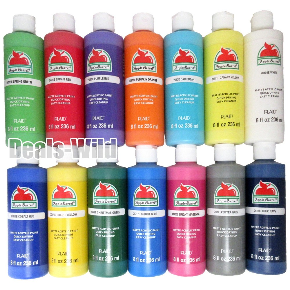 BIG 8oz Apple Barrel Acrylic Paint Matte – Mix & Match Any Colors Build a Set