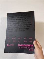 Legion Paper Stonehenge Aqua Black Watercolor 14-Pads, Hot-Press, 10″ x 14″