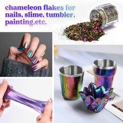 Chameleon Flakes, Resin Supplies -Intense Color Shift Pigment for Resin Molds…