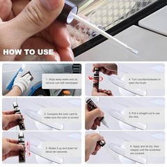 Car Touch Up Paint, 2-in-1 Color Accurate Paint Pen Lasting Auto Scratch White