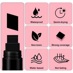 FUMILE 5 Pcs Black Jumbo Poster Marker,15mm Wide 1 Count (Pack of 5),