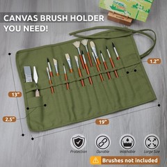 30-Slot Roll-Up Paint Brush Holder, Premium Canvas Brush Organizer for Artist…