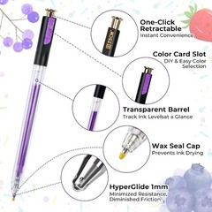 60-Color Retractable Gel Pen Set for Adult Coloring