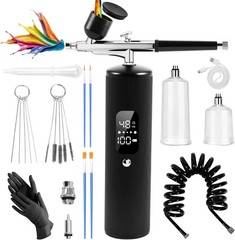48 PSI Airbrush Kit with Air Compressor, High Pressure Airbrush Kit Non-Clogg…