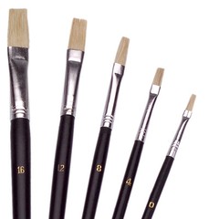 9 Paint Brushes Art Oil Acrylic WaterColor Varnish Flat Artist Craft PaintBrush