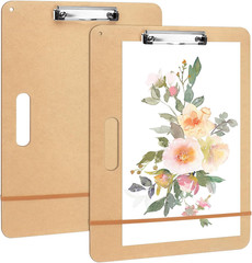 2 Pack 11.8X17.7 Drawing Boards, Sketch Boards with Sturdy Clip and Rubber Bands