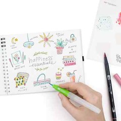 Tombow 56253 Water Brush 3-Pack. Easily Blend Water-Based Markers Watercolor
