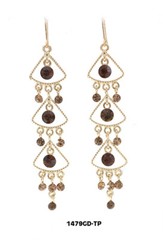Swarovski Crystal Chandelier Earrings – Topaz – ER-1479GD-TP