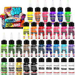 Airbrush Paint – 33 Colors Acrylic Air Brush Painting, Ready to Spray Airbrush M