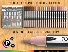 Professional 22-Piece Acrylic Paint Pen Set with Flexible Brush for Skin Tones
