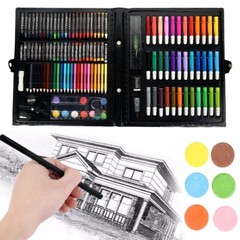 168pc Drawing Pen Art Set Colored Pencils and Sketch Charcoal Tool For Kids Xmas