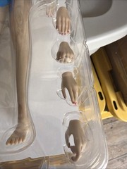 JIAOU DOLL 1/6 FEMALE SEAMLESS LARGE Bust Pale Figure Body w/ DETACHABLE FEET