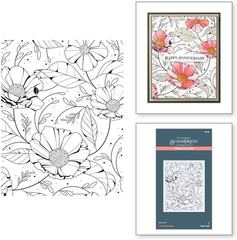 BD-0822 Cosmos Backdrop Betterpress and Stencil Bundle from the Pressed Posies C