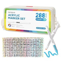 Colors Acrylic Paint Markers, Soft Brush Tip Marker Pens Set with Marker 288