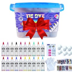 WINSONS Tie Dye Kit 20 Colors Permanent Fabric Art 80 Projects, 20