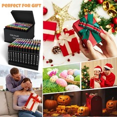 120 Colors Alcohol Markers Set Dual Tip Art Markers for Kids Marker Pens with…