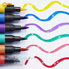 24/48/72/96 Colors Dual Brush Tip Glitter Art Markers Metallic Paint Marker Pens