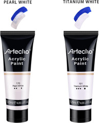 White Acrylic Paint, Titanium White Paint (120Ml / 4.05Oz) Tubes, Art Craft Pain