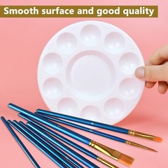 Paint Brushes Palette Set, 10pcs Nylon Hair Brushes and 1pcs Plastic Paint