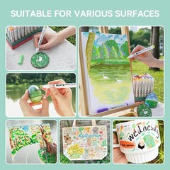 Arrtx 60C Colors Acrylic Paint Markers Natural- Brush Tip Art Supplies