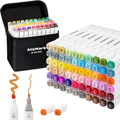 AnyMark Alcohol Markers, 60 Colors Dual Tip Art Coloring Markers Set for Kids Ad