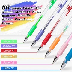 Aen Art 160 Gel Pens, 40% More Ink, Adult Coloring, Drawing