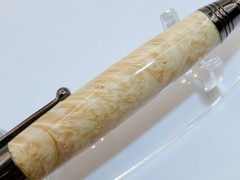 Chrome finish 5.6mm Sketch Pencil. Hand made with Stabilized Box Elder Burl.#149