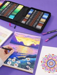 Double Brush Marker Pens, 72 Colors Art Markers Set with Fine Tip and Brush T…