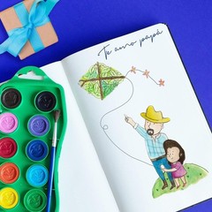 Versatile Washable Watercolor Set for Kids – Snap-In Brush, 12 Intense Colors