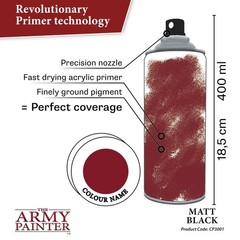 The Army Painter Base Primer Matt Black, 13.5 Ounce (Pack of 1), Black