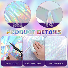 6 Piece Silver Dazzling Colors Decor Set 3 Pcs Disposable Laser Holographic Plas