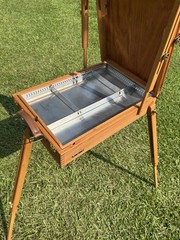 Mabef M22 Art Easel with Tray Made In Italy Oil Paintings Wood Folding Portable