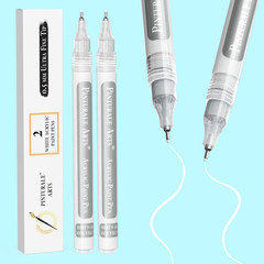 ® Ultra Fine Tip Acrylic Paint Pens | Set 2 White Paint Pens Extra Fine Point 0.