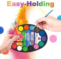 TBC Best Crafts Watercolor Paint Set with 36 Colors & Individual Brushes Palette
