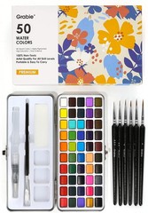 Grabie 50 Colors Watercolor Paint Set, 12.5 Ounce (Pack of 1), 50