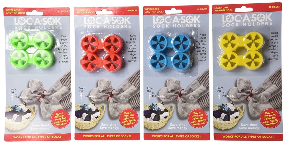 Loc A Sok Sock Locks (Pack of 40 – Green, Blue, Red and Yellow)