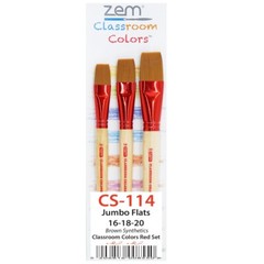 ZEM Classroom Colors Brown Synthetics Artist Brush Sets 6 Types
