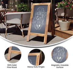 Pemberly Row 40×20 Freestanding Rustic Brown Wood A-Frame Chalkboard